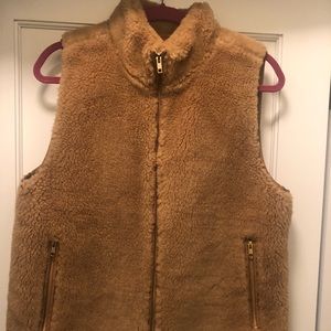 J.Crew size medium brown fur vest